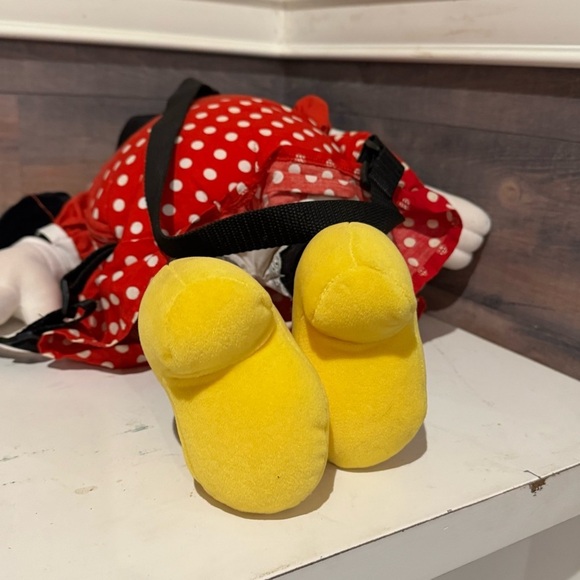 Rare Vintage Disney Parks Retro Minnie Mouse Plush Backpack Purse and Coin Purse - Picture 6 of 9